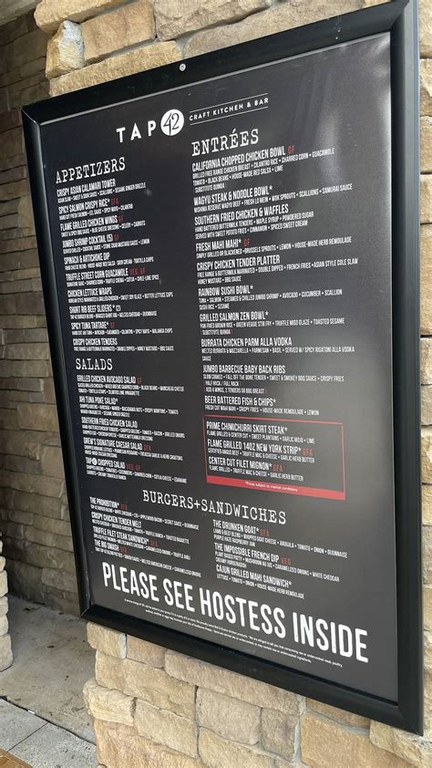 Menu at Tap 42 Craft Kitchen & Bar - Kendall, Miami