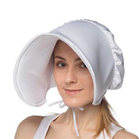 Novelty Nation Handmaid's Bonnet Hat Cosplay Costume Accessory White ...