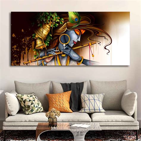 Premium Wall Canvas Large Painting of Lord Krishna – Vibecrafts