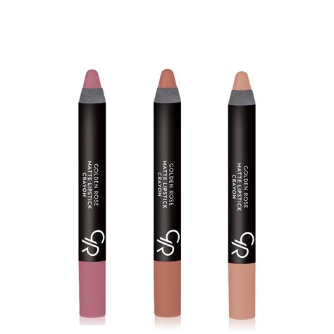 Golden Rose Creamy Matte Lipstick Crayon 3 Piece Set Nude | Desertcart ...