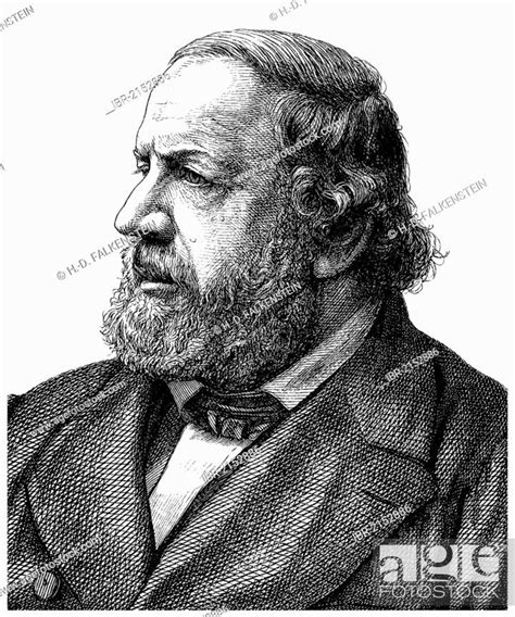 Historical illustration from the 19th Century, portrait of Ferdinand ...