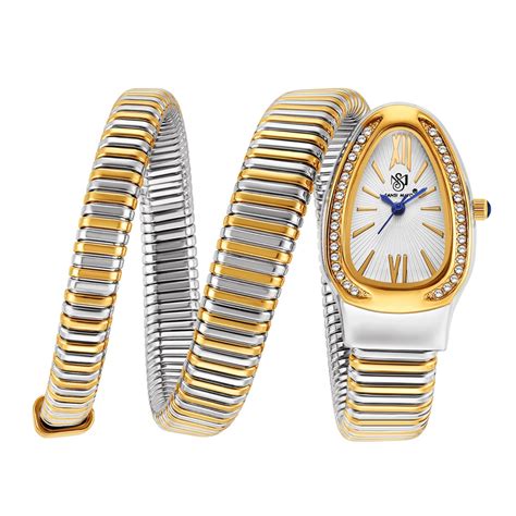 Sansi Mayo Cobra Watch -Two Tone Silver Gold (White Dial) – SansiMayo