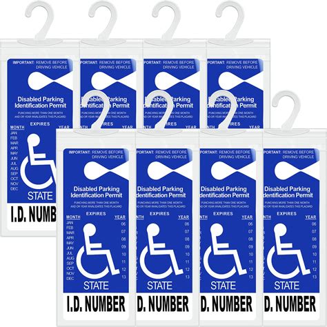 Buy 8 Pieces Handicapped Accessories Transparent Handicap Placard ...