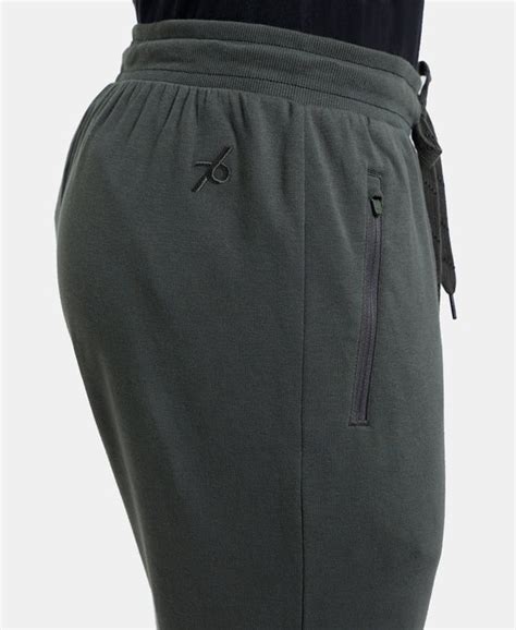 Buy Super Combed Cotton Rich Slim Fit Jogger with Zipper Pockets - Deep ...