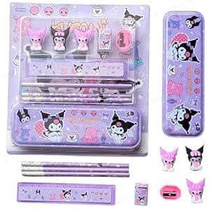 SHAKTISM Kuromi Stationery Set, School Supplies Gift Box, Metal Pencil ...