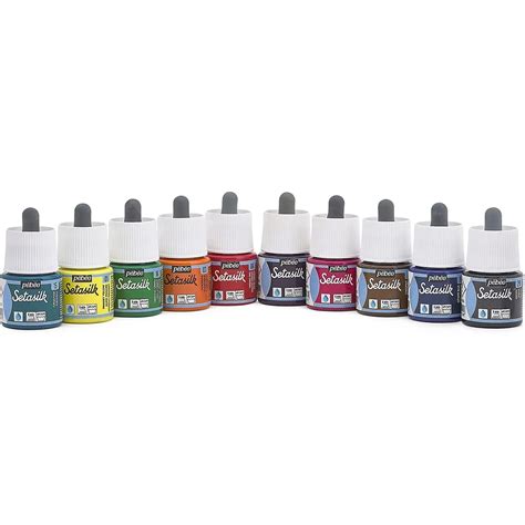 Pebeo Setasilk Painting Set Assorted Colours Set of 10 X 45ML -Canvazo