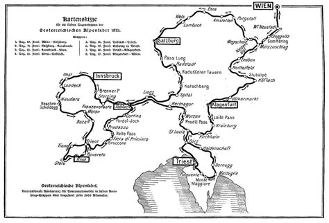 ROUTE OF THE 1913 ALPENFAHRT