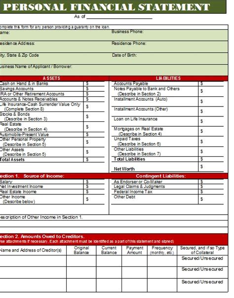 Image result for How to Create a Personal Financial Statement