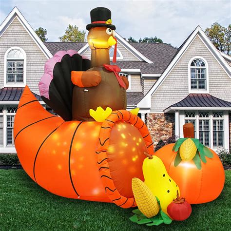 6FT Thanksgiving Inflatables Outdoor Decorations - Blow Up Turkey ...