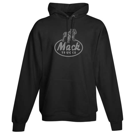 Black & Grey Retro Logo Hoodie - Mack Trucks