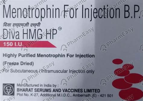 Diva Hmg Hp 150 IU Powder For Injection (1): Uses, Side Effects, Price ...
