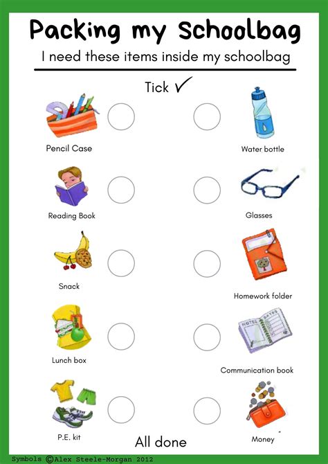 FREE printable School Bag Packing Checklist - Orkid Ideas