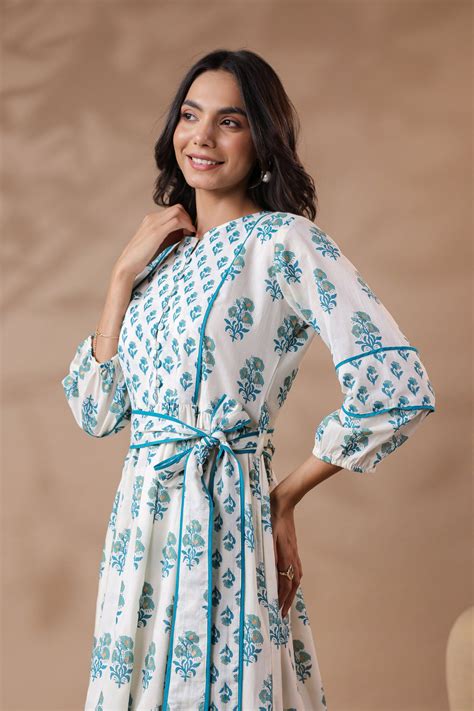 Shop Traditional Jaipuri Cotton Print Maxi Dresses Online | Jaipur Morni