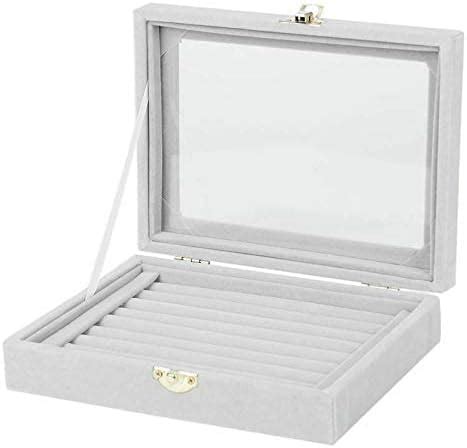 BucketList Women's Velvet Glass Ring Earrings Jewelry Box - Display ...