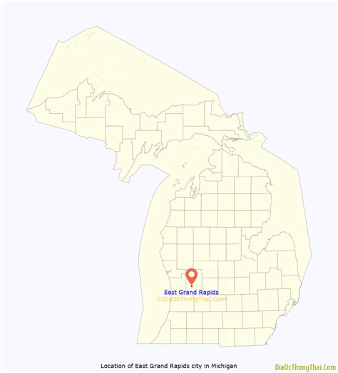 Map of East Grand Rapids city - Thong Thai Real