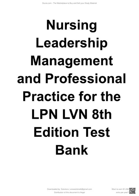 Nursing Leadership, Management, and Professional Practice for the LPN ...