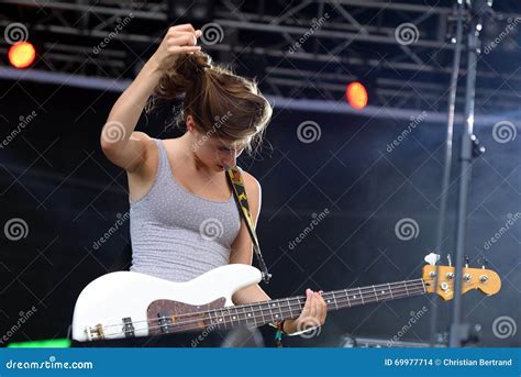 The Bass Player of Belako (Spanish Band) Performs at FIB Festival ...