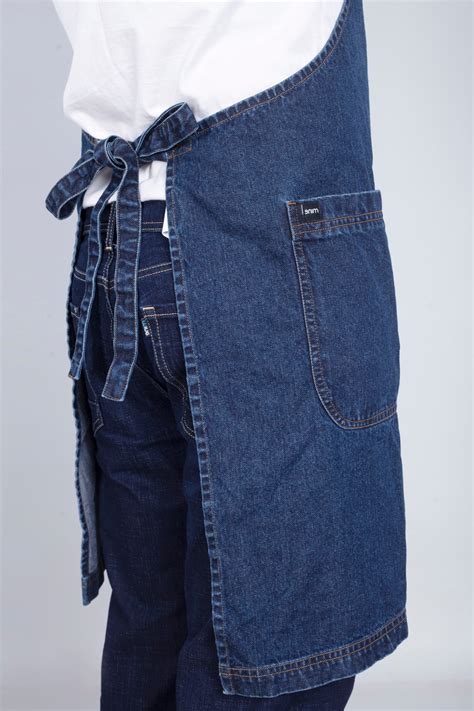 Shop Cusom Made Mid Blue Denim Aprons for Women Online – Enim Custom ...