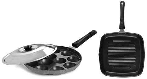 Buy Cello Aluminium Non Stick Grill Pan Square Black- Gas Stove ...