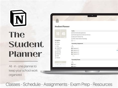 Academic Notion Template Notion Template for School Student - Etsy