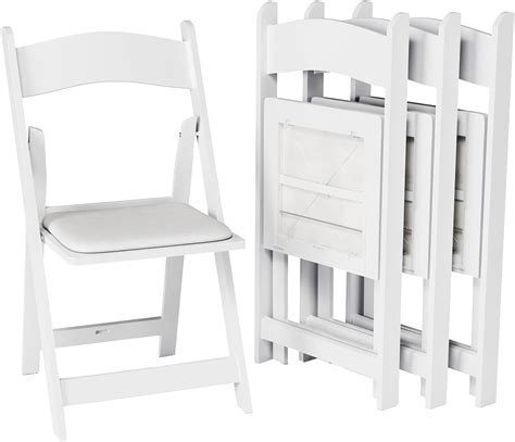 Amazon.com: White Resin Stackable Folding Chair - Comfortable White ...