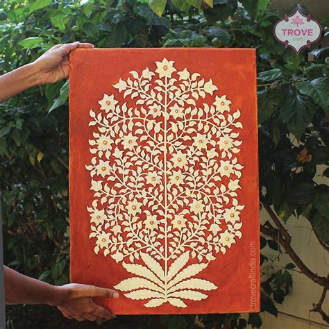Tree of Life Motif Hand-painted Relief Panels – Trove Craft India