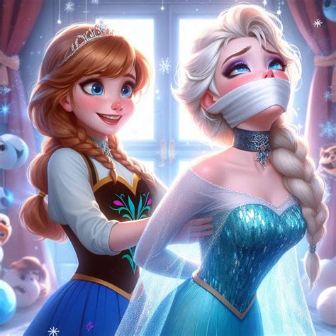 Elsa getting tied by Anna (AI generated) by SeBoDude on DeviantArt