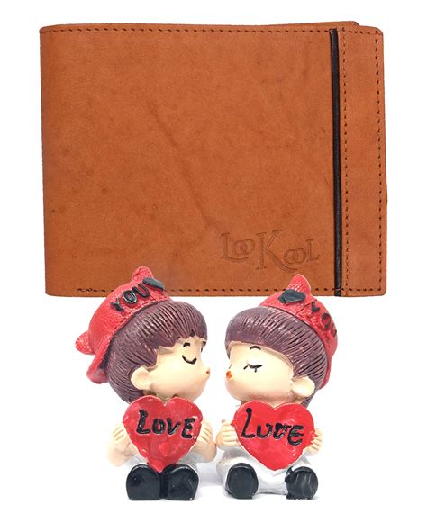 Love Gift for Boyfriend - Small Couple Showpiece & Men's Wallet ...
