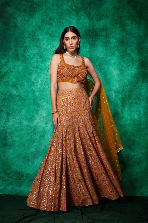 Mermaid Lehenga in Multicolour Embroidery – Saaj By Ankita