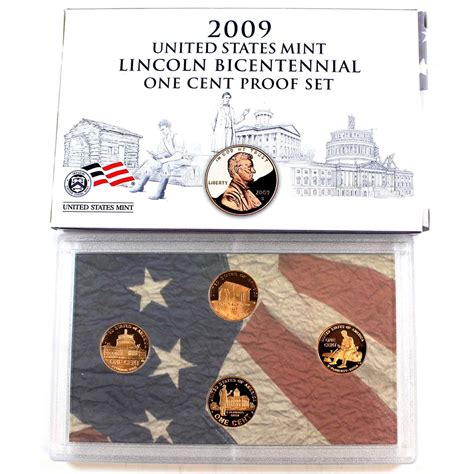 2009 USA Lincoln Bicentennial Penny Proof Set (light wear on sleeve ...