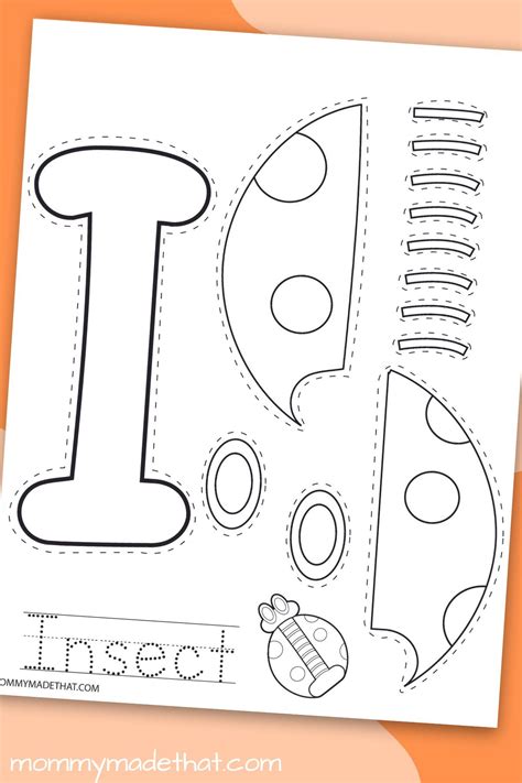 I is for Insect Craft: Free Printable Letter I Craft | Letter i crafts ...