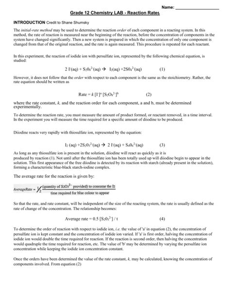 Image result for Lab Calculation for Reaction Rate
