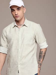 Roadster Men Solid Casual Silver Shirt - Buy Roadster Men Solid Casual ...