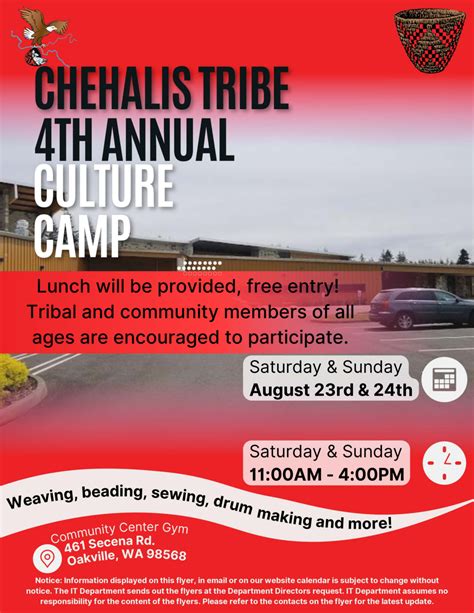 4th Annual Culture Camp! - The Chehalis Tribe