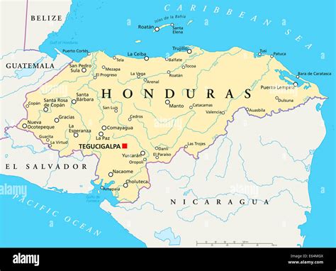 Honduras Map With Cities