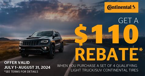 National Tire Rebates - Continental | Roll into Savings