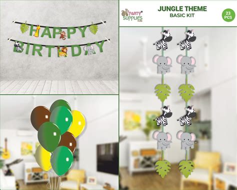 Jungle Theme Basic Kit | Customized Birthday party Supplies Online ...