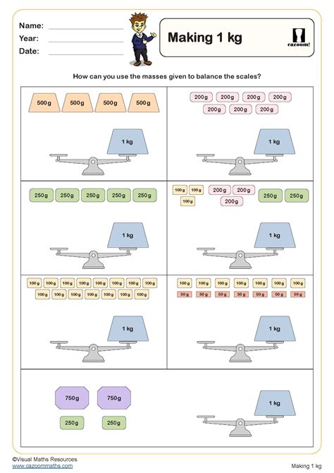 Making 1 kg Worksheet | Fun and Engaging Year 3 PDF Worksheets