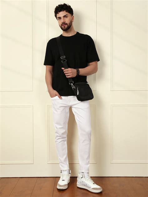 Buy White Skinny Jeans Mens | Mid Rise White Skinny Jeans | Wrogn