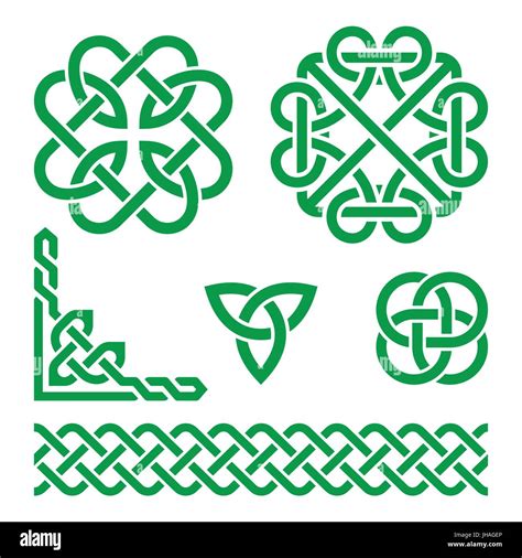 Celtic Irish knots, braids and patterns Vector set of traditional ...