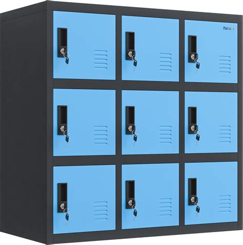 Lockable Storage Cabinet, Metal Cabinet Locker Bedroom Storage with Key ...