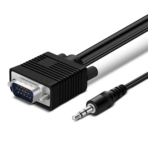 TNP Premium VGA Cable with Audio 3.5mm AUX Jack (3 Feet) HD15 Male to ...
