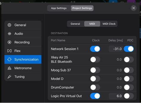 MIDI Synchronization project settings in Logic Pro for iPad - Apple ...