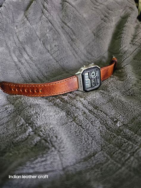 Handmade casio watch strap - Indianleathercraft
