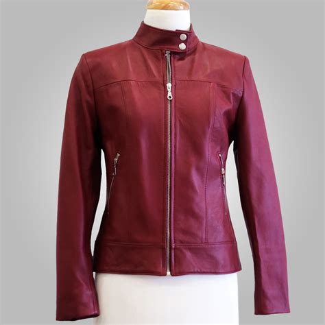 Burgundy Leather Jacket - Burgundy Joan 002 - L'Aurore Leather Jacket