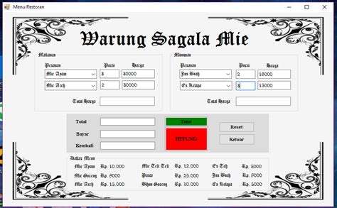 Simple Food Menu Phone App Visual Basic 的图像结果