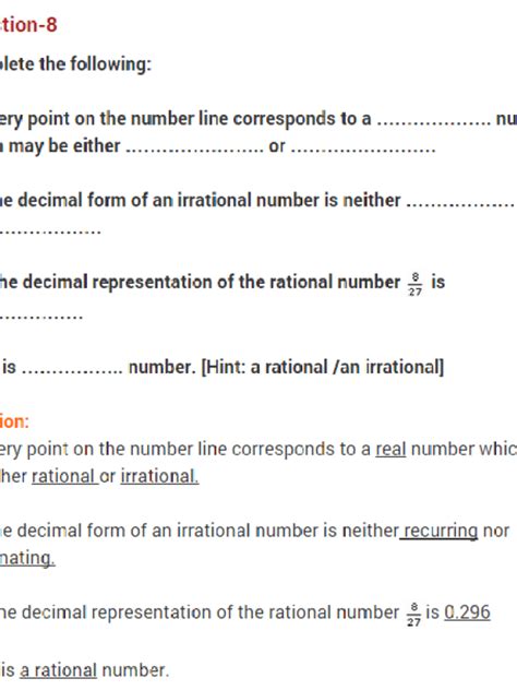 Image result for Case Study Type Question for Class 9 Maths Number System