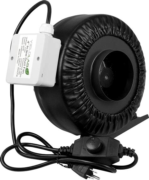 Buy Yield Lab 4 Inch 190 CFM Air Duct Fan Vent System with Built-In Fan ...