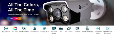 Buy TP-Link VIGI C340 VIGI 4MP HD Outdoor Full-Color Bullet Network ...
