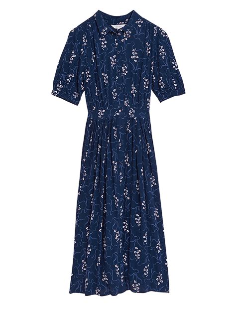 Buy Printed Collared Midi Shirt Dress at Marks & Spencer